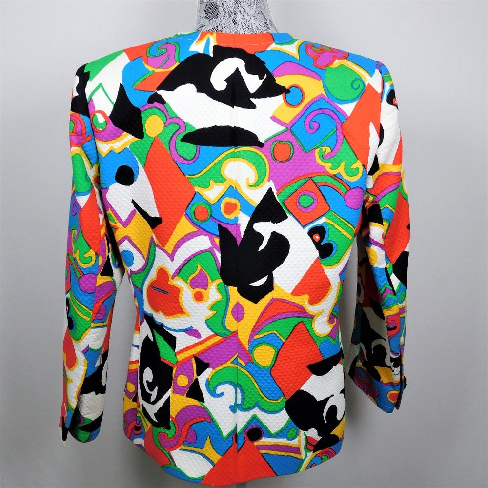 Givenchy Couture Vibrant Color Abstract Jacket 42 - Picture 3 of 7